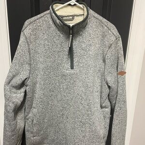 Orvis Heathered Gray Zip-Up Sweater